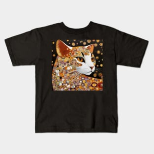 Klimt Cat with Almond Eyes Kids T-Shirt
